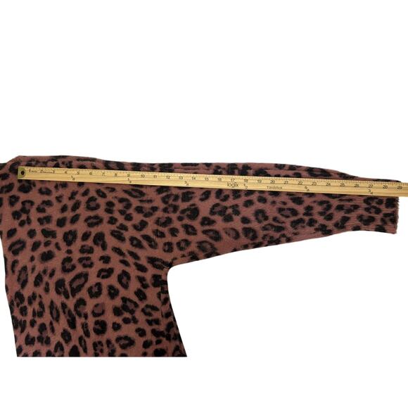 Volcom Fuzzy Leopard Print Cardigan – Pink/Black – W Medium - Picture 9 of 9